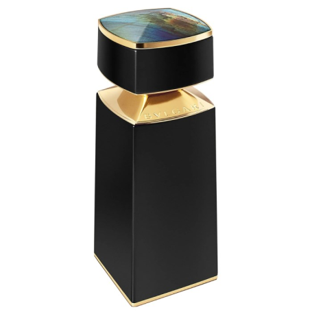 Fles Bvlgari Le Gemme Orom met zwart met goudkleurige flacon en zwarte dop.